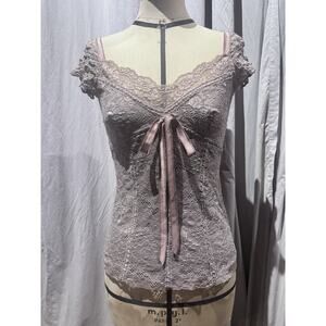 Ann Ferriday VTG Lace Sweetheart Fairy Top S